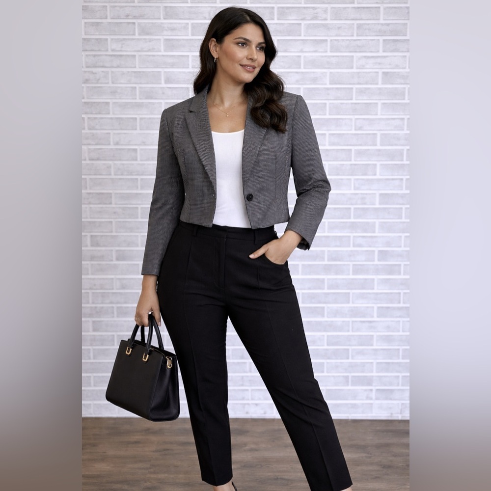Lane Bryant Women's Houndstooth Cropped Blazer 18P